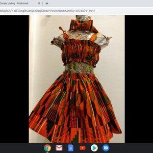 NWOT Handmade African Print Matching Set 12 Months